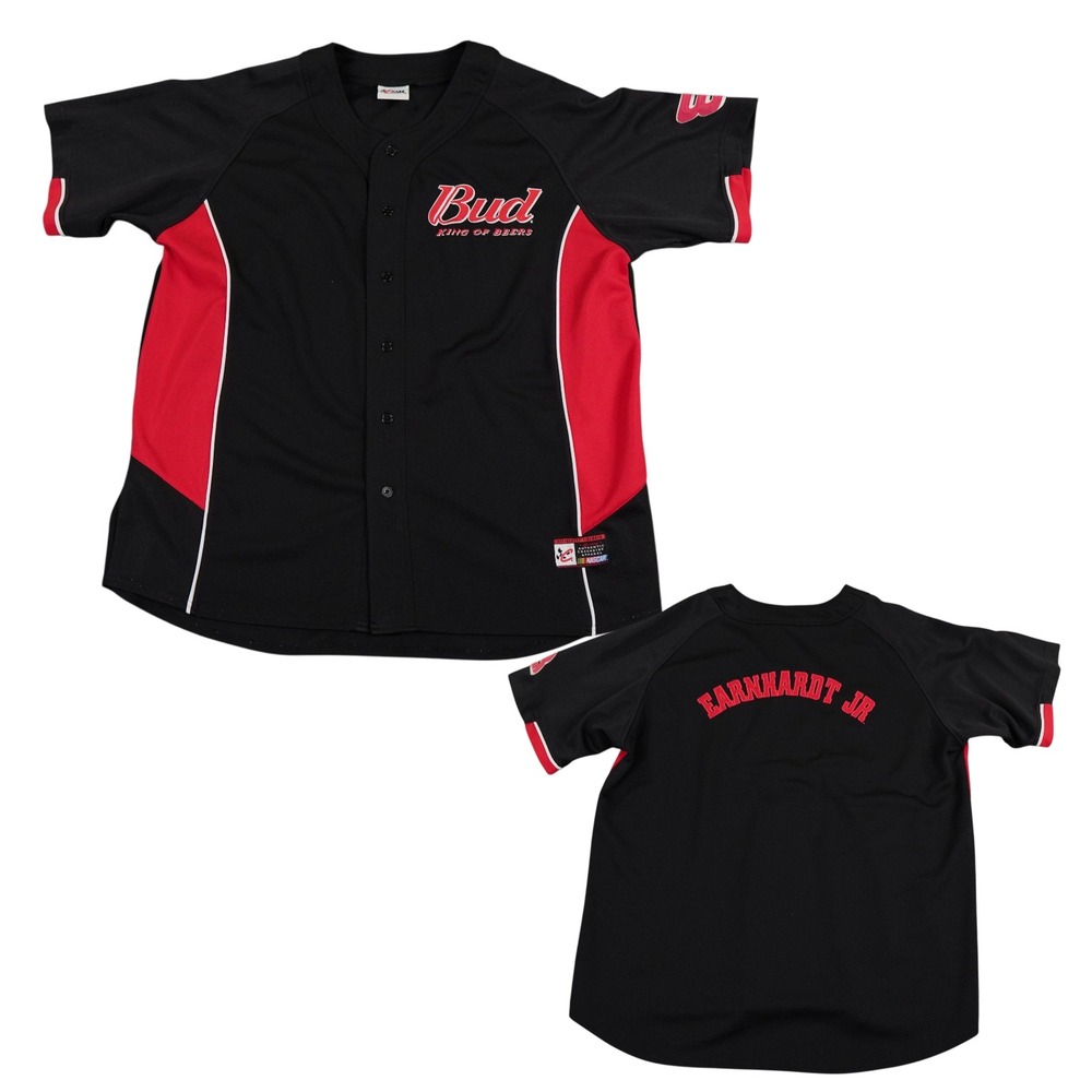 VTG Chase Authentics NASCAR Baseball Jersey Men XL Blak Budweiser Earnhardt Jr 8